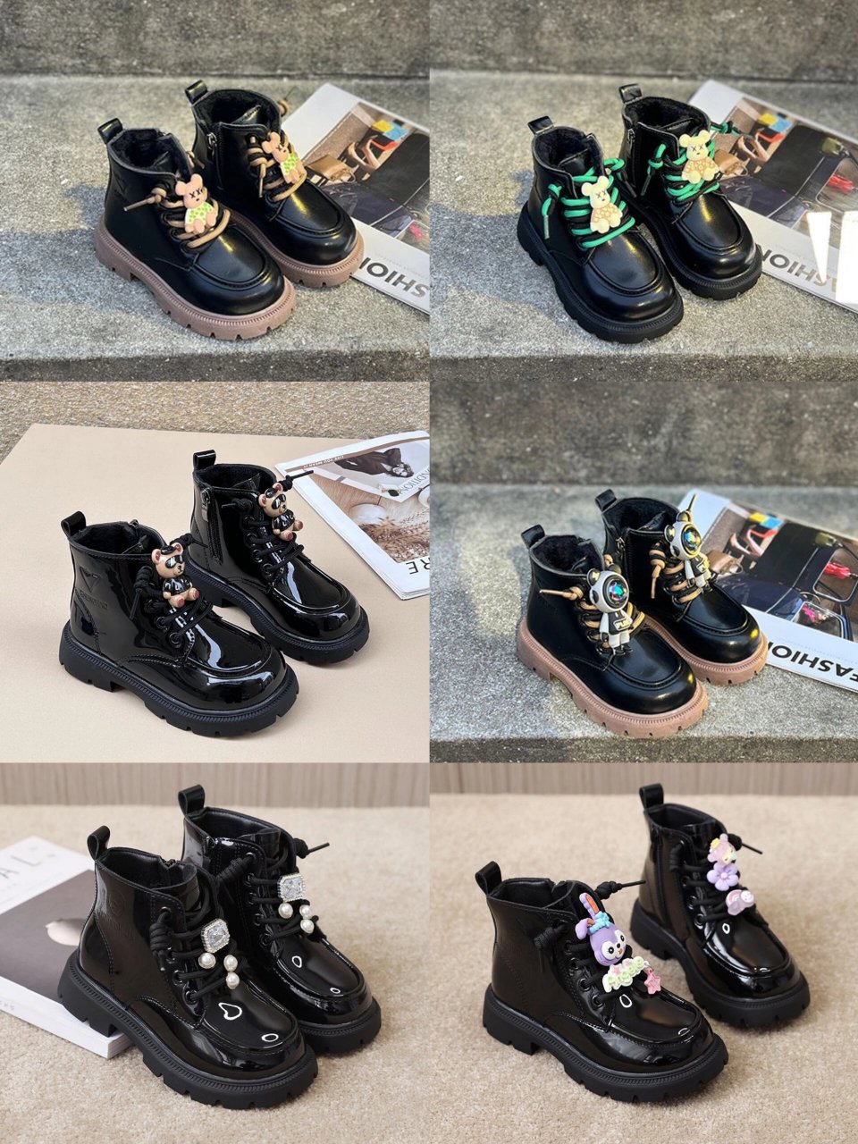 男童马丁靴潮童鞋子加绒秋冬新款皮靴中大童 儿童靴子公主女孩小童短