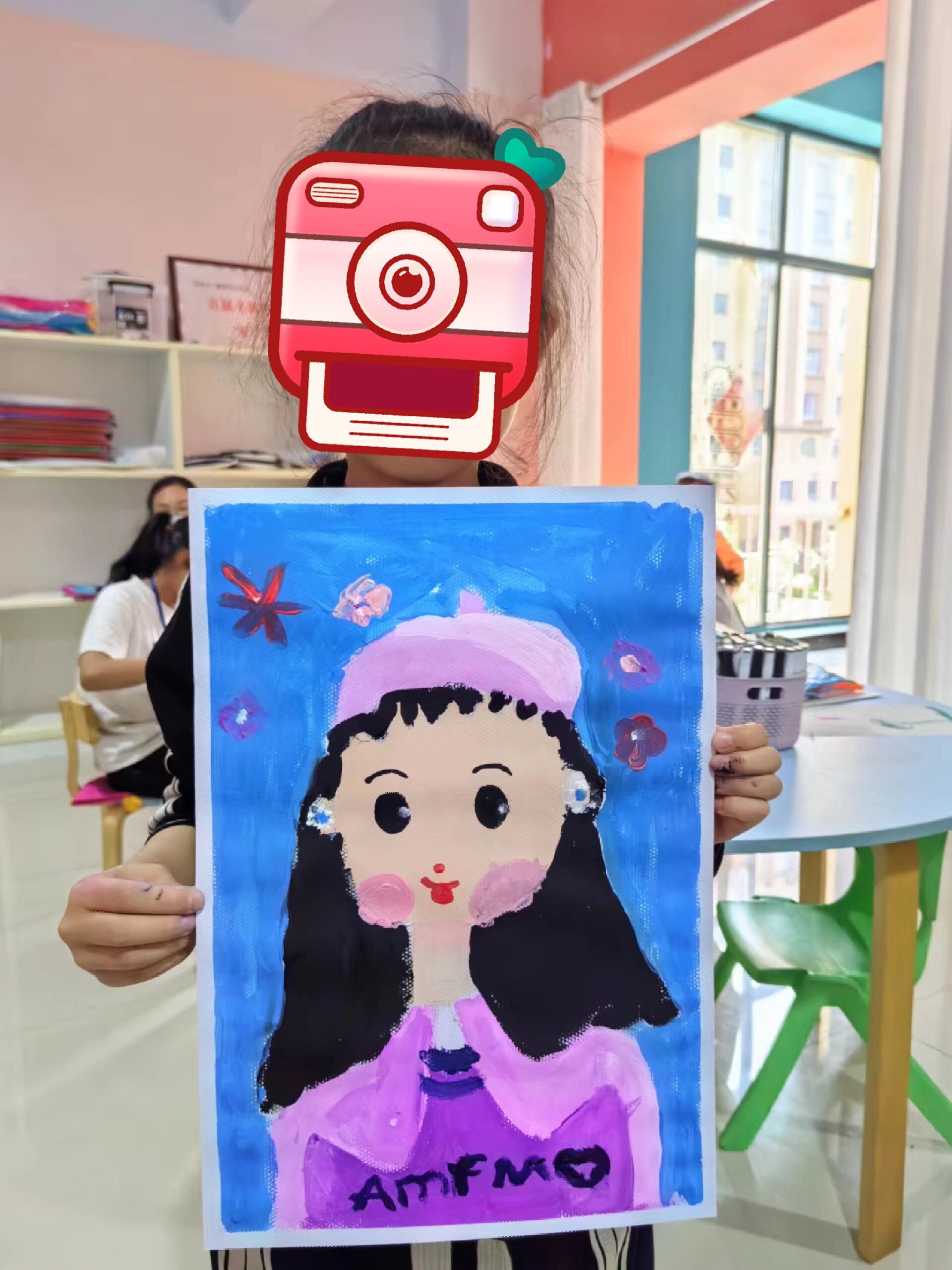 美丽的妈妈水粉画