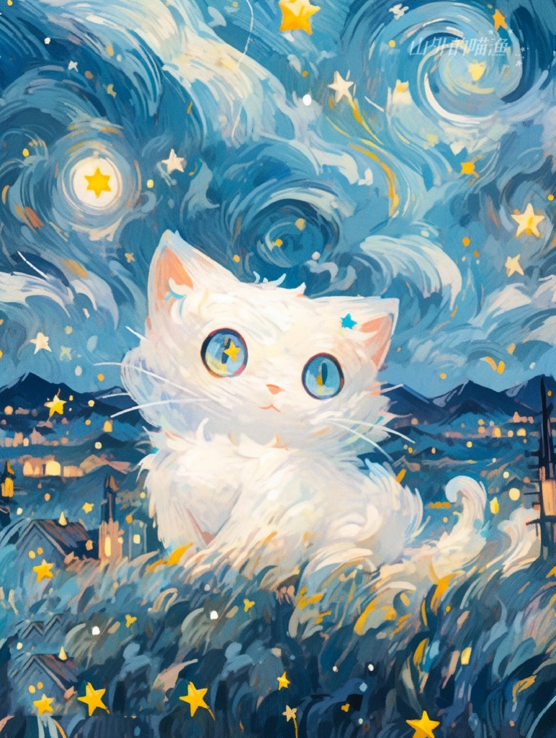 人间的精灵|油画风白色猫咪壁纸合集 猫猫就是人间的小天使,看到自家