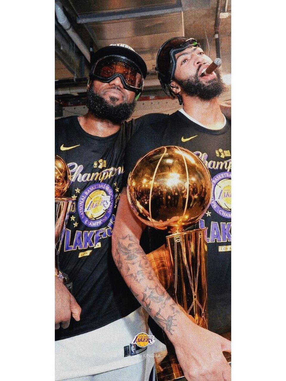 原创nba壁纸|2020年夺冠后的国王与浓眉 96湖人总冠军 90勒布朗