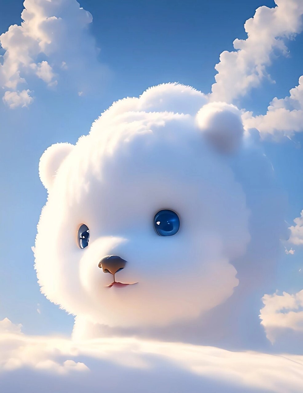 可爱的云朵壁纸头像 第⑥弹 天空,白云,小熊,最治愈心情