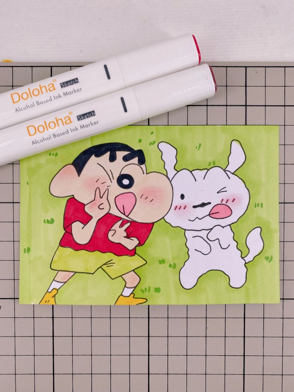 第297幅|蜡笔小新卡通画,附步骤图.