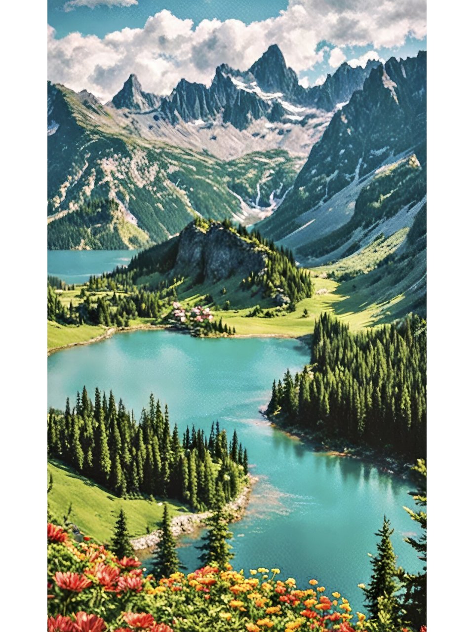治愈系手机风景壁纸—雪山下的河 拿图请留痕,需要原图请私信,免费送.