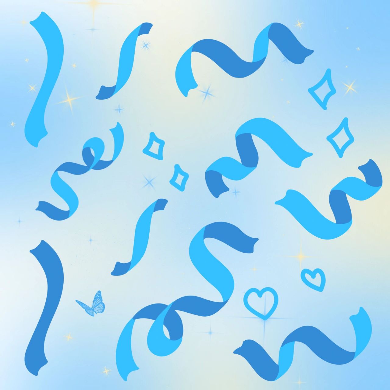 电子手帐素材|咕卡丝带|丝带贴纸 蓝色来咯p2是png格式的友友们可以