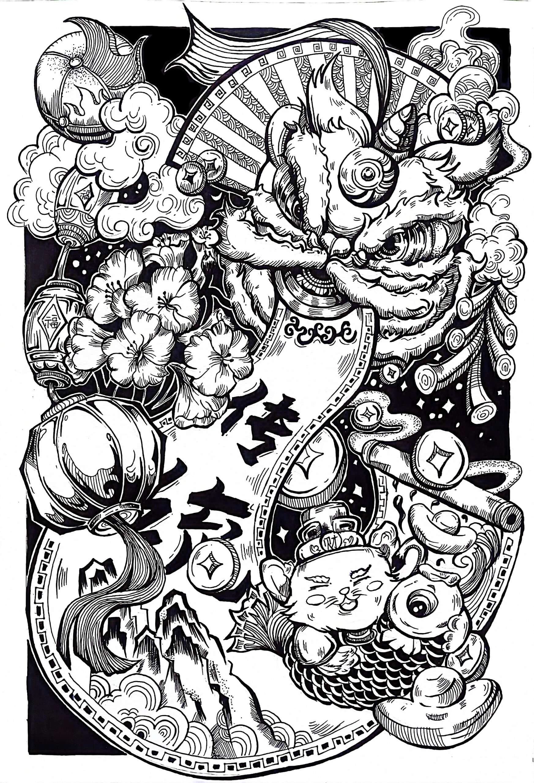 你们要的超详细黑白装饰画步骤教程来啦!