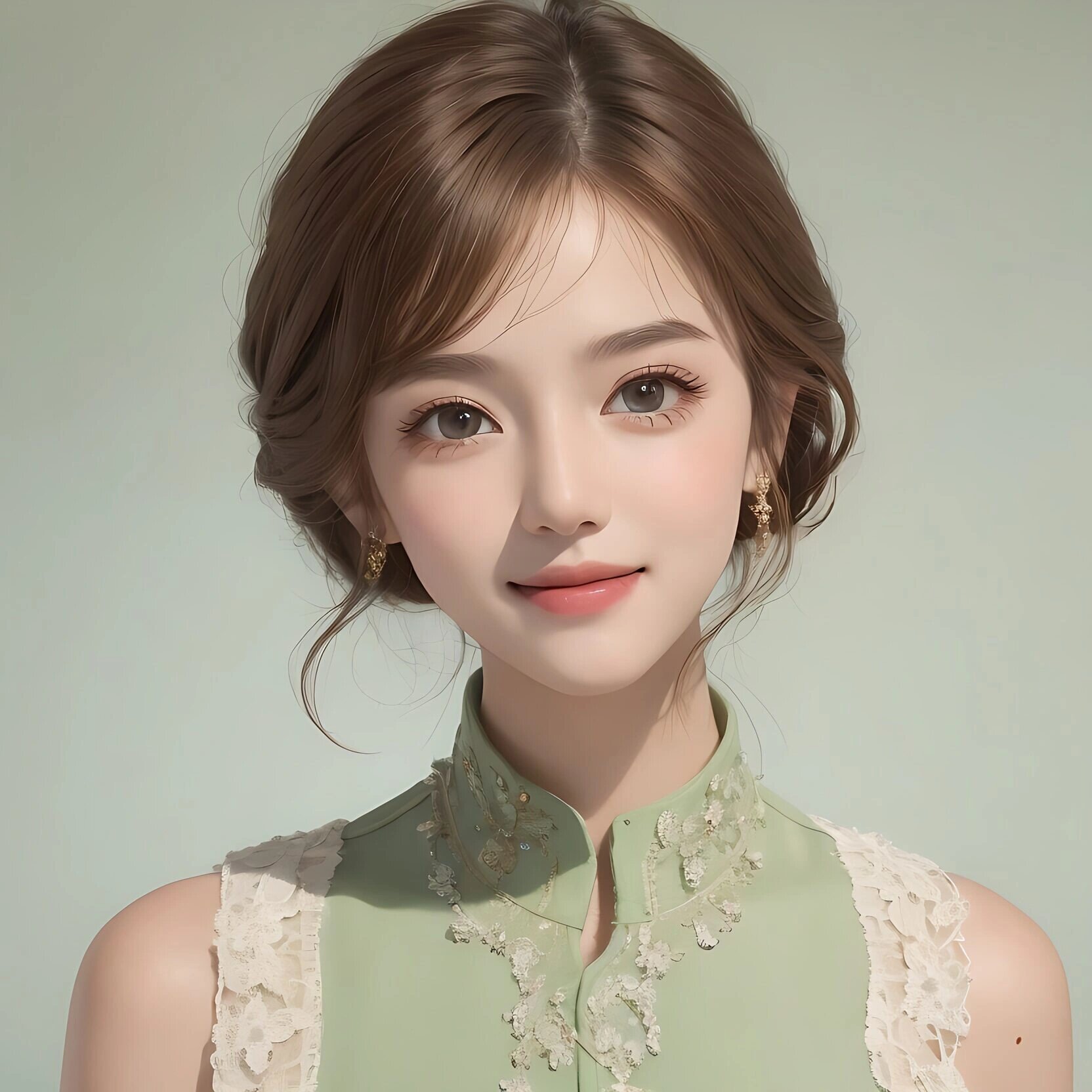 【贵人相助贵妇头像】可换自己的脸#可漫改 可换自己的脸,绿色眼睛可