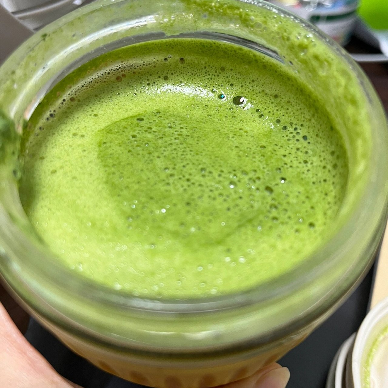 抹茶和豆浆太配啦 重度抹茶爱好者,本来买抹茶粉想自己做抹茶拿铁的