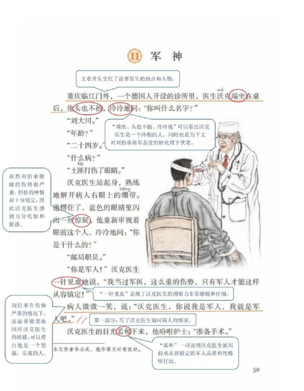 五下第11课《军神》课堂笔记 #小学语文怎么学# #小学语文课堂笔记