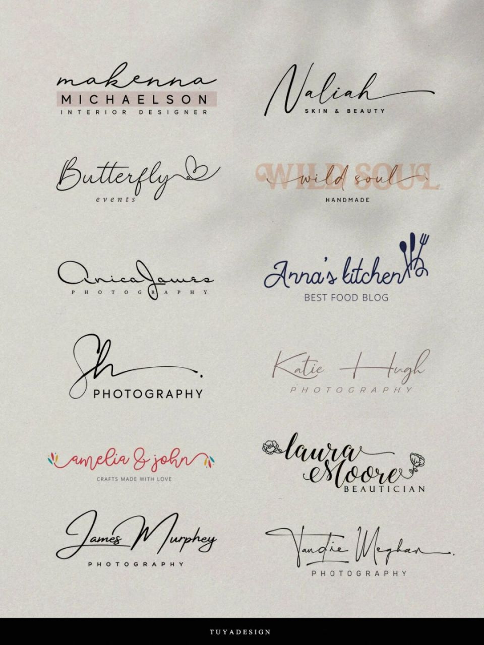 英文签名字体设计摄影简约美业水印设计 #水印设计# #英文字体设计