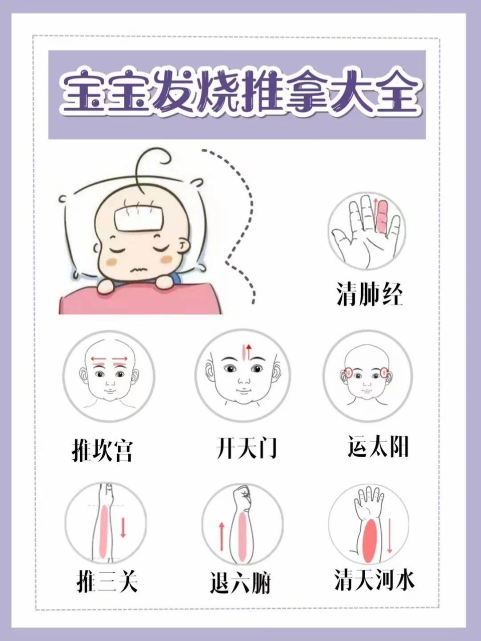 手法:用拇指的指腹推拿,在开天门的穴位上用拇指指腹从下到上交替直