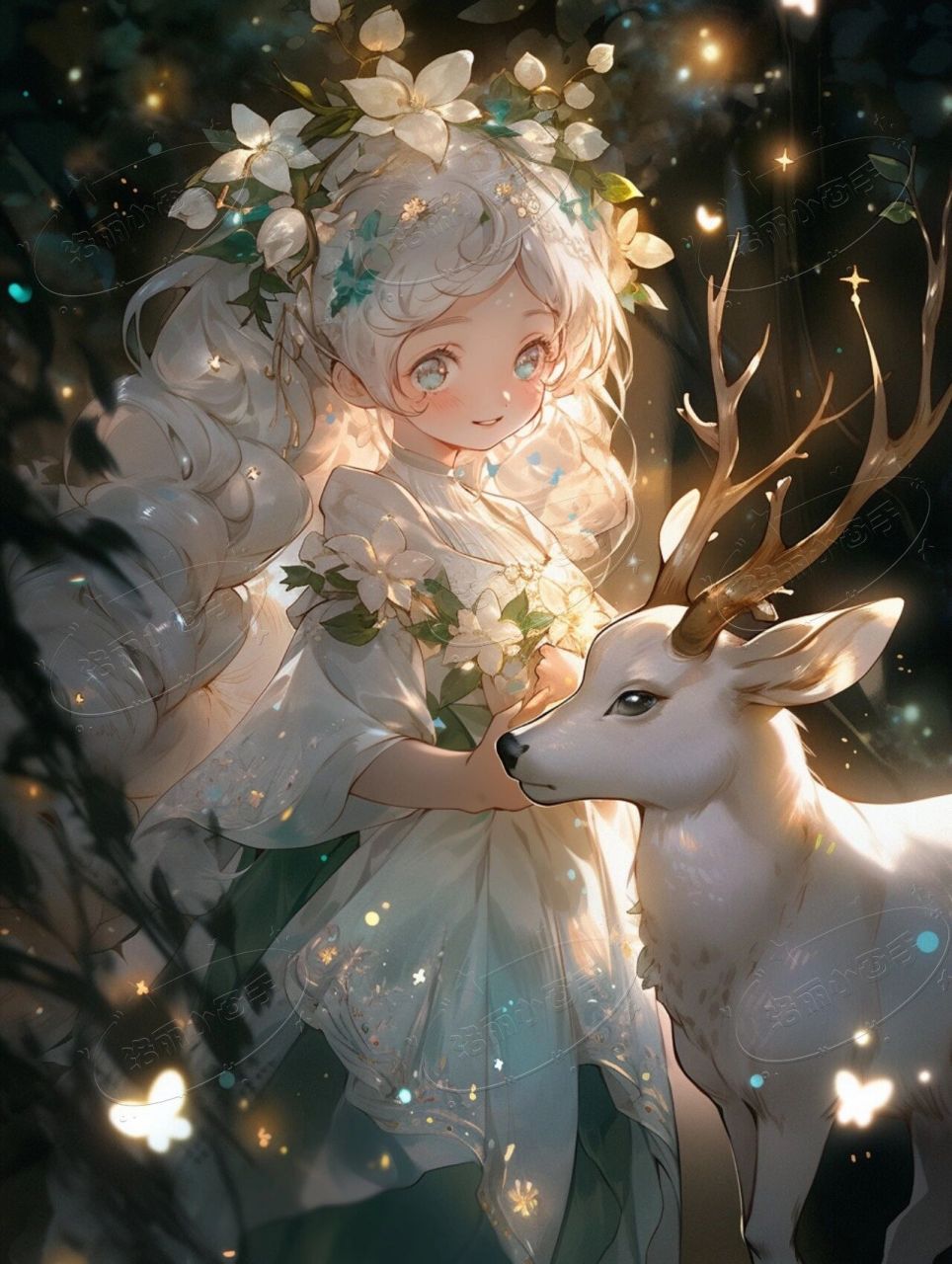 q萌治愈系小可爱|神鹿女孩 头像壁纸 超可爱的小鹿女孩,祈愿安康 谢谢
