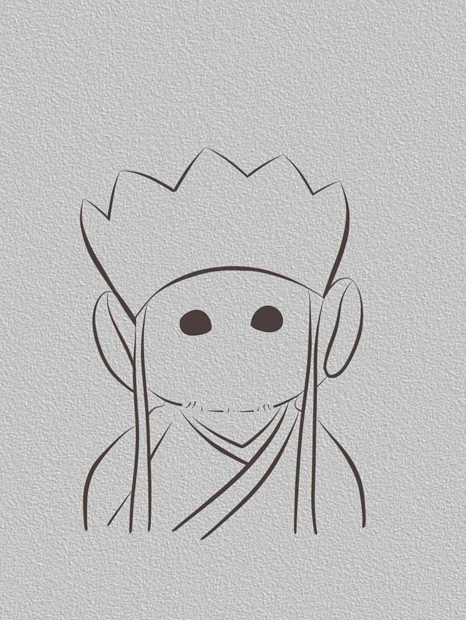 【每日简笔画31】一只严肃的唐僧07