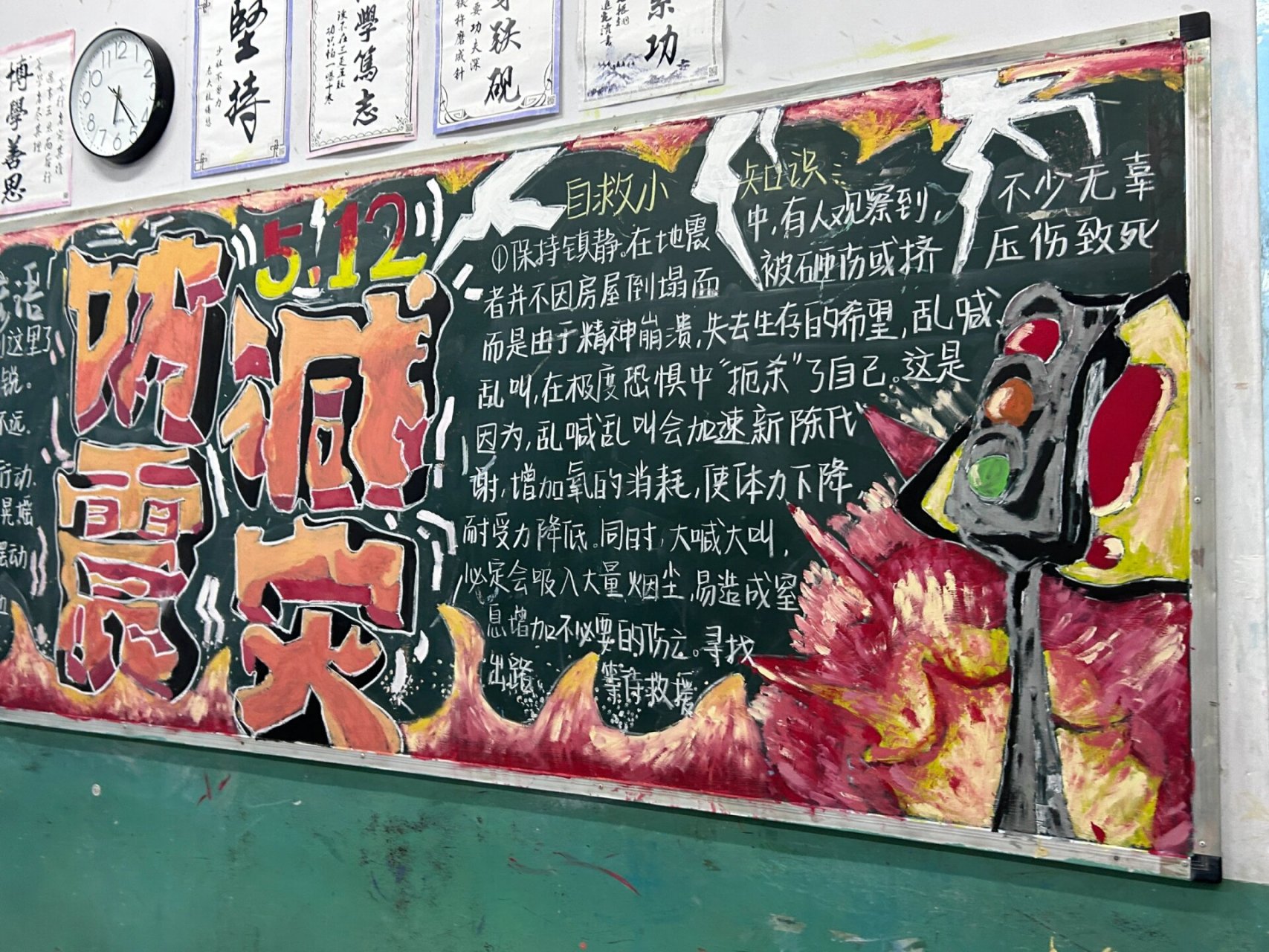 防震减灾黑板报|高中生 这样画真的非常好看哈哈哈!