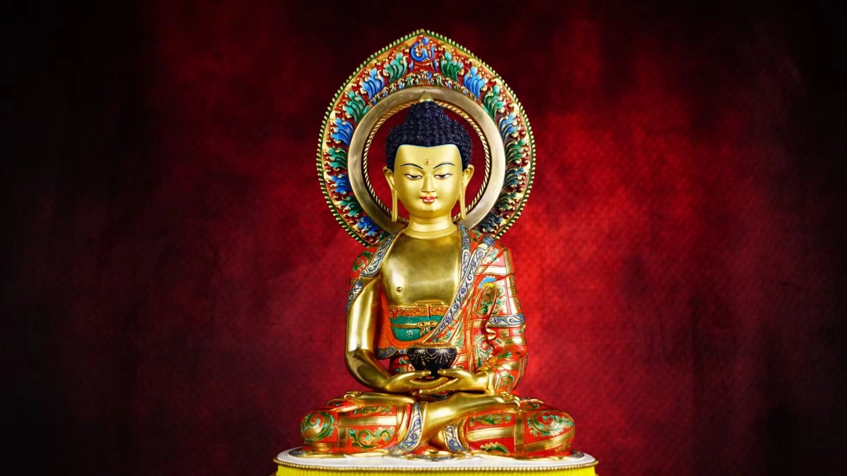 尼泊尔佛像——彩绘阿弥陀佛