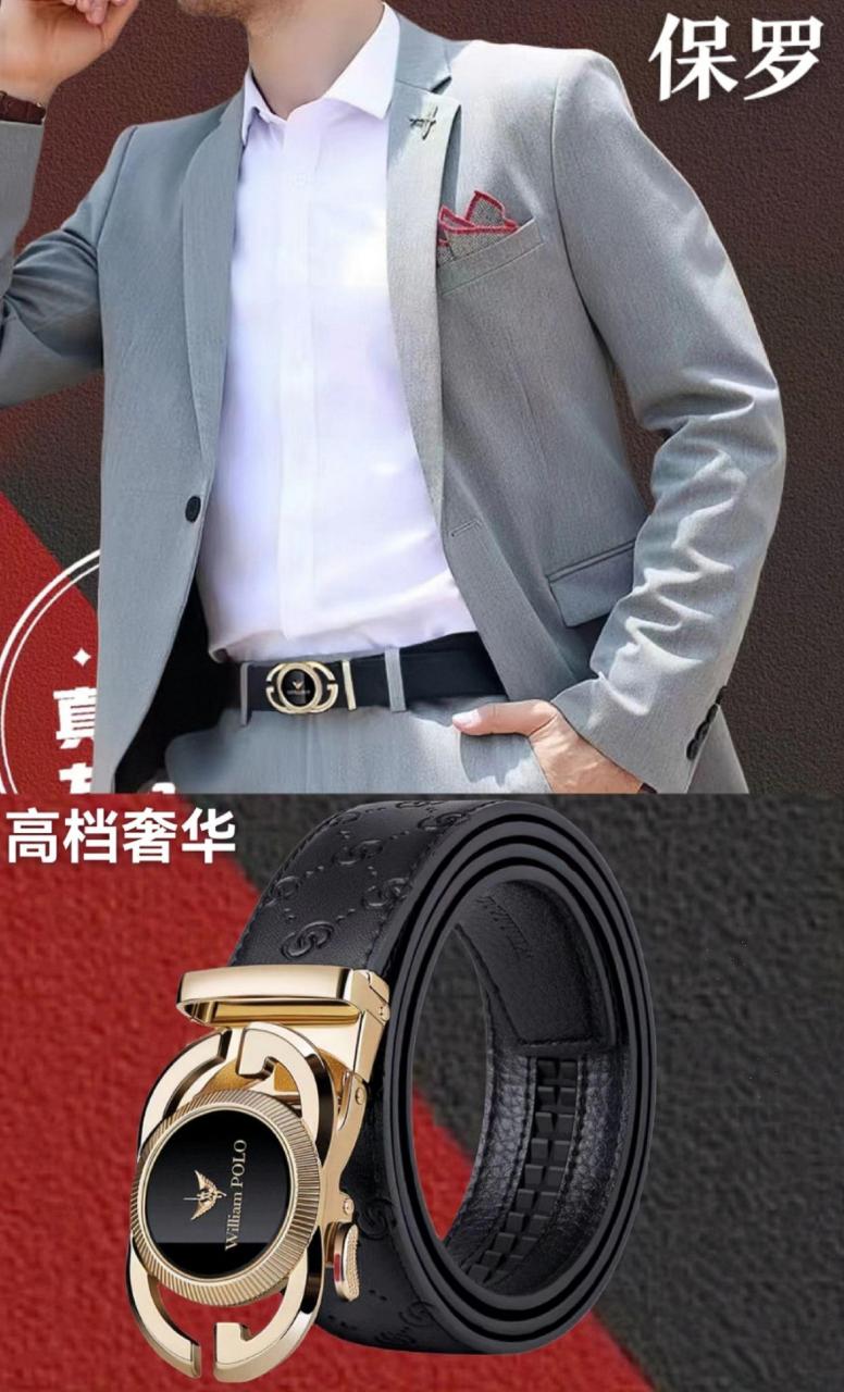 【香港专柜正品】保罗polo皮带,男大品牌轻奢真皮牛皮自动扣裤带,高档