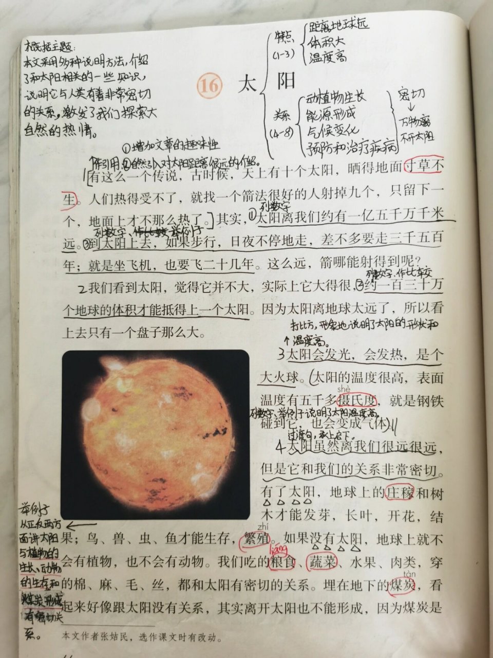 16课太阳笔记图片图片