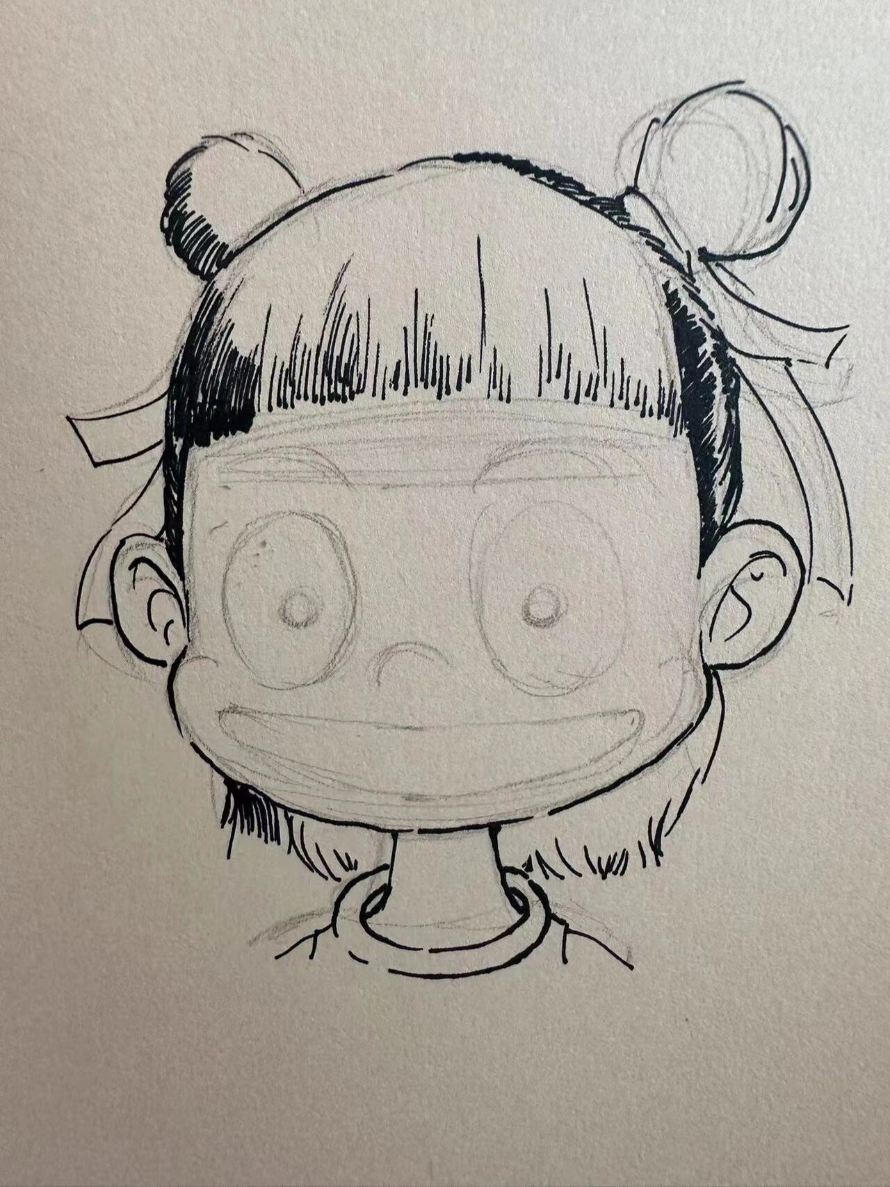 哪吒 针管笔速写 五步学会超简单 千万别学,因为一学就会,魔童哪吒来