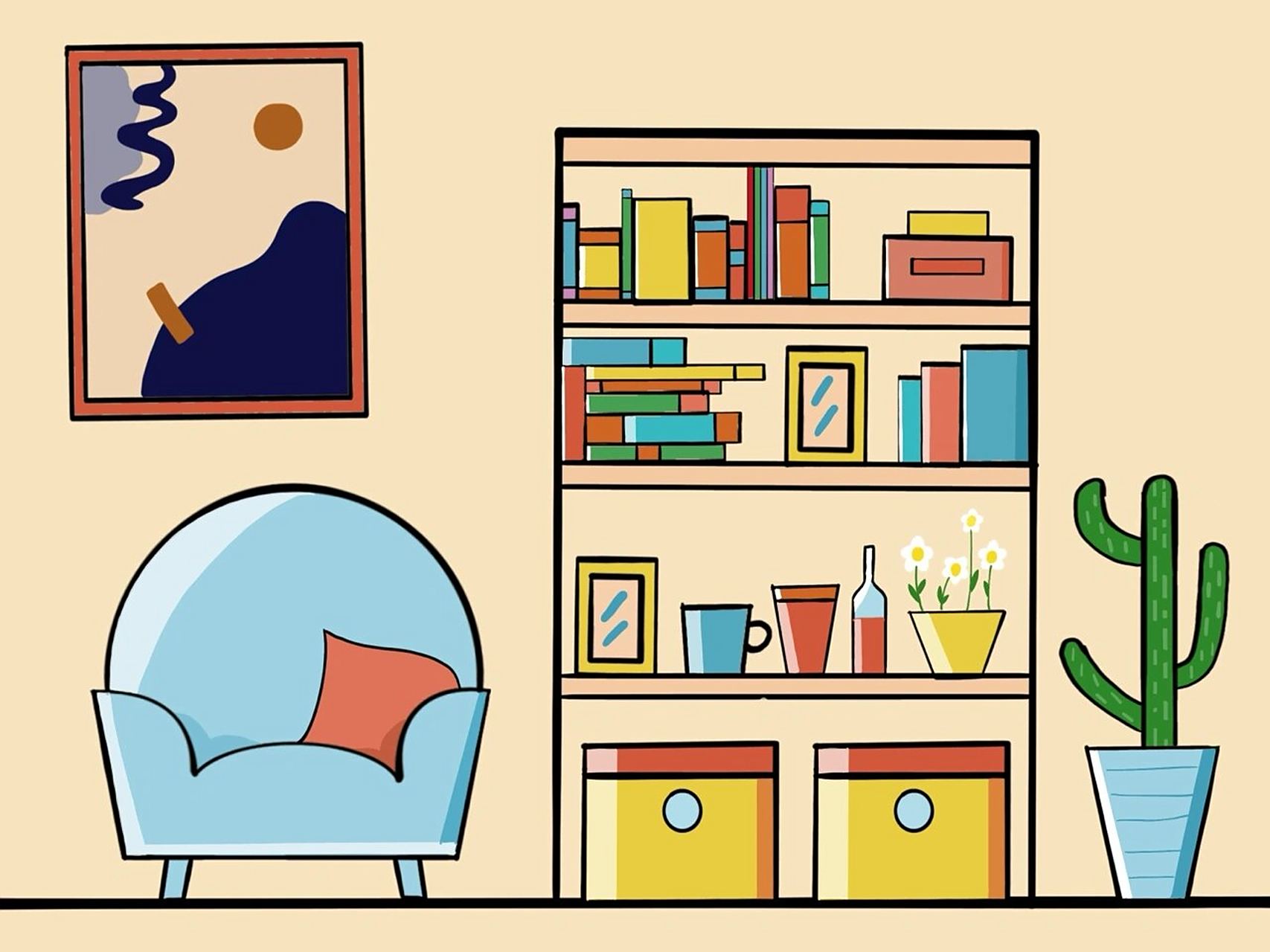 第11566个小目标94【简笔画85-87】少女心卧室 94少女心室内