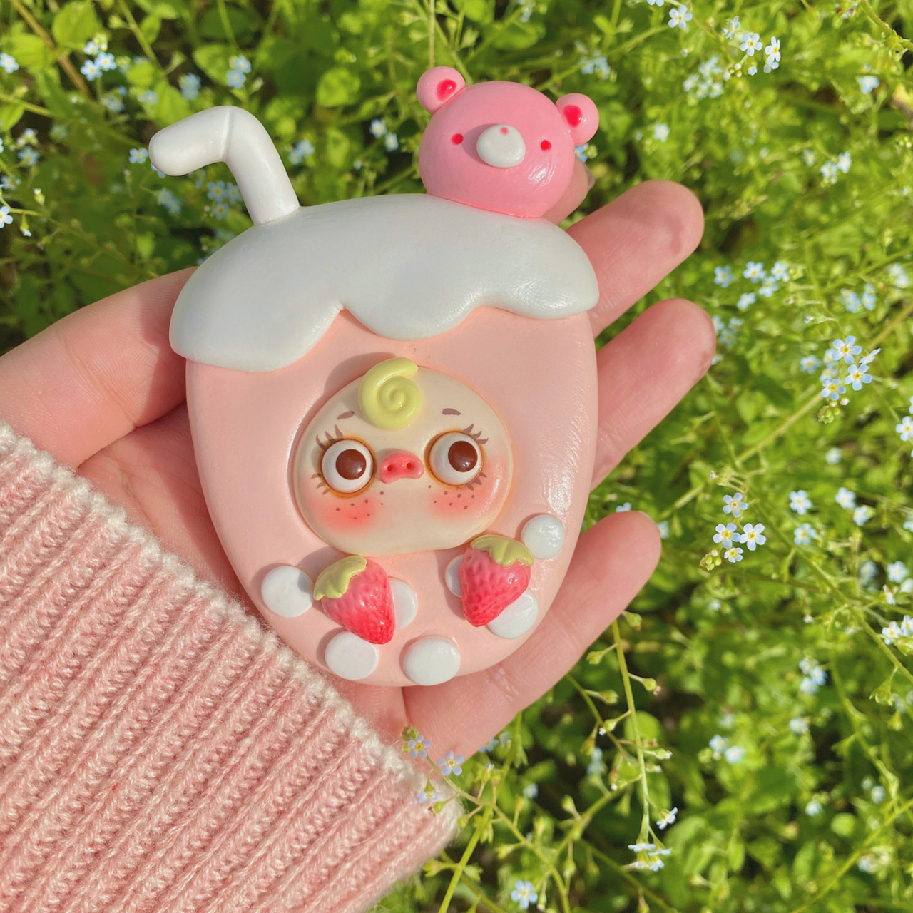 93原创粘土手作|带着99juju们去踏青97 7815带着草莓芋圆