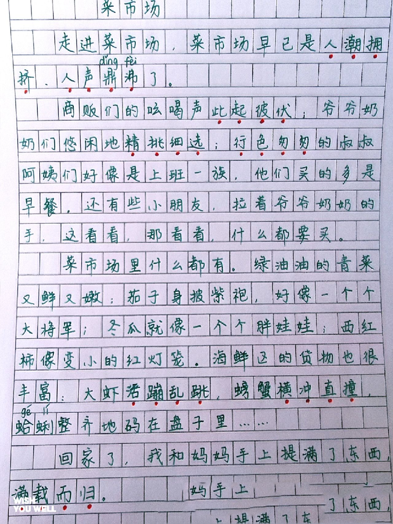 三年级年级作文-菜市场@一只小小馨q的动态