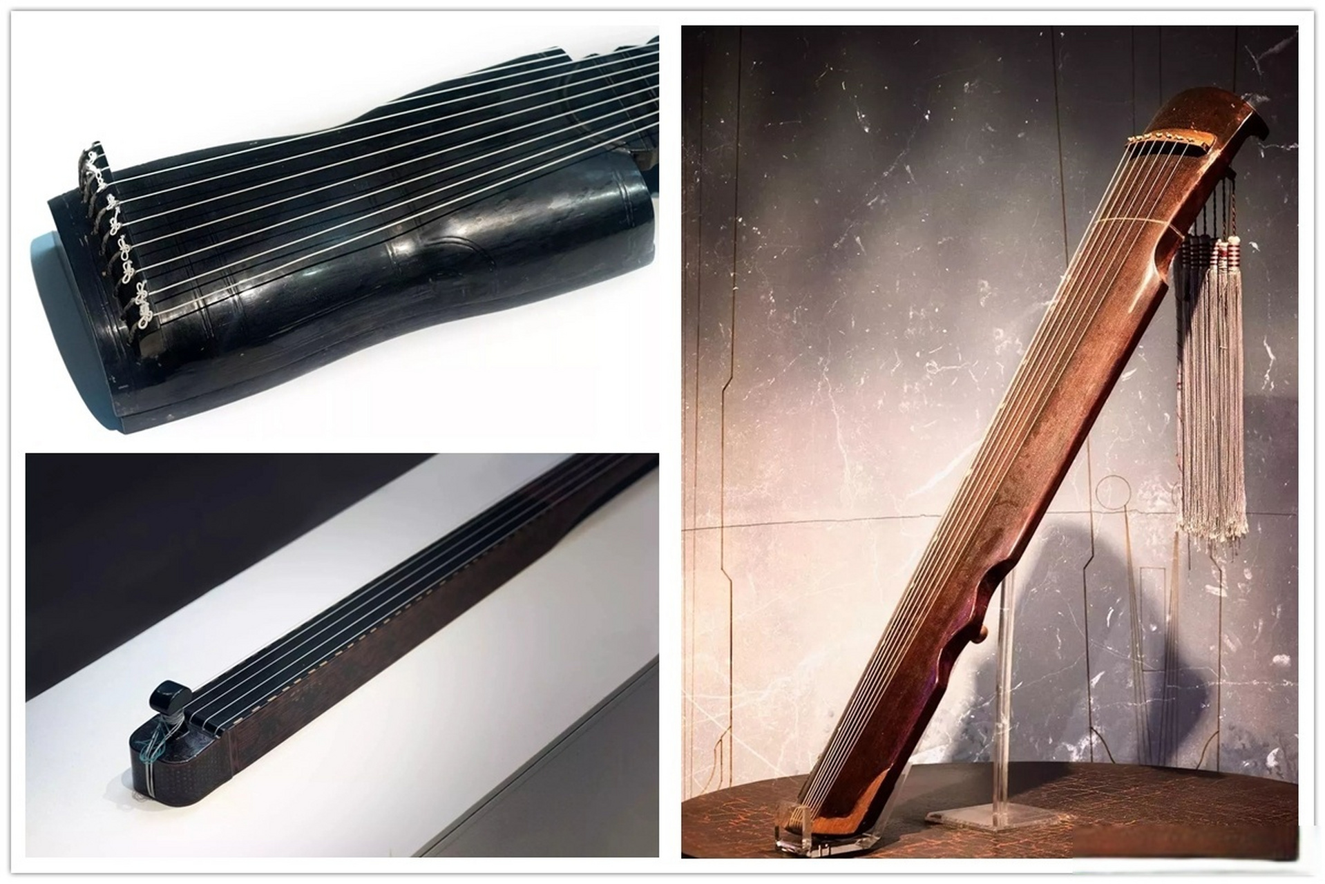 【#千年古琴犹如天空中的一抹晚霞#】唐代落霞式"彩凤鸣岐"七弦琴,被