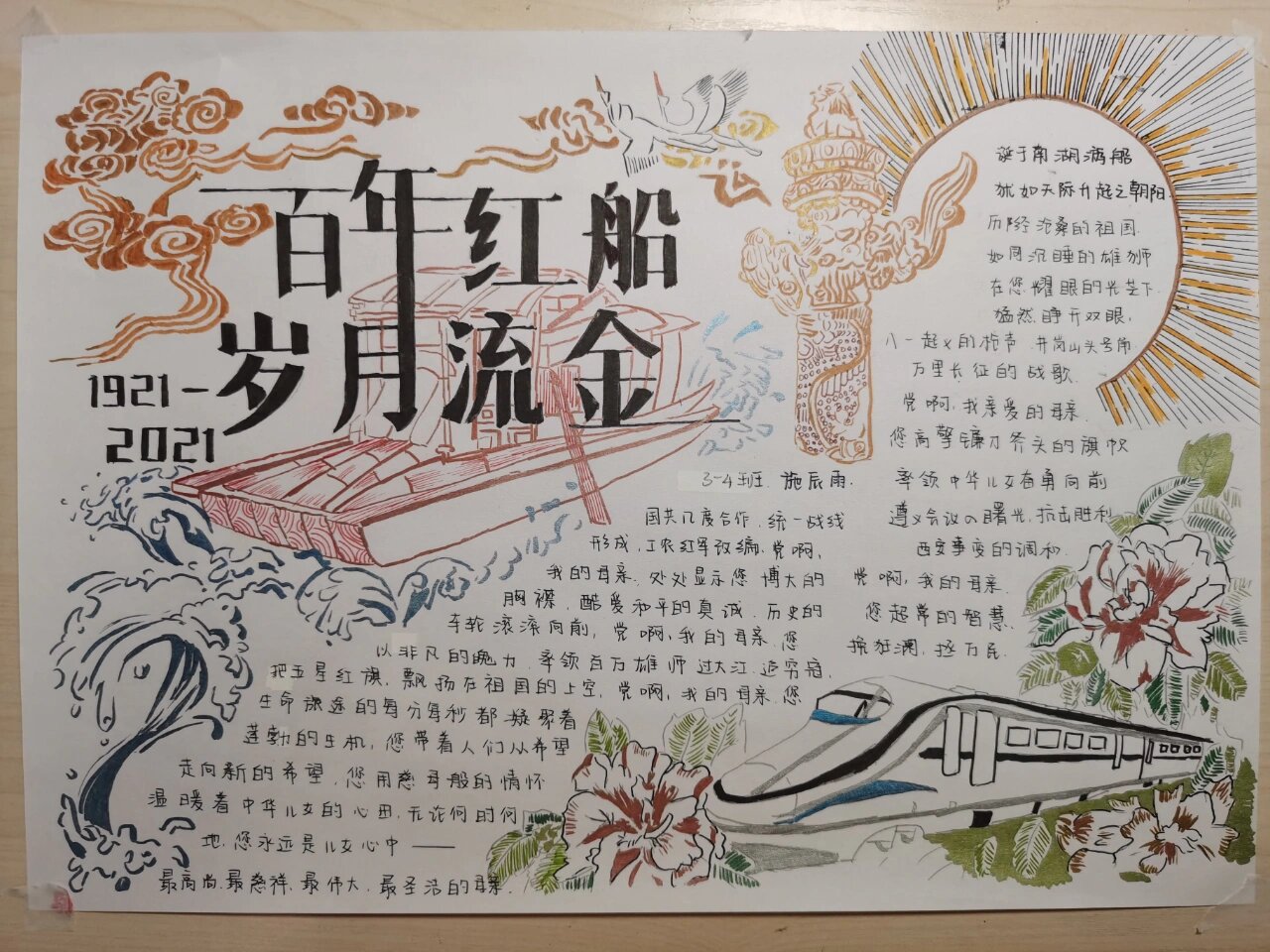 建党百年手抄报 要入团就要画建党百年的手抄报,哈哈不知道是第多少张