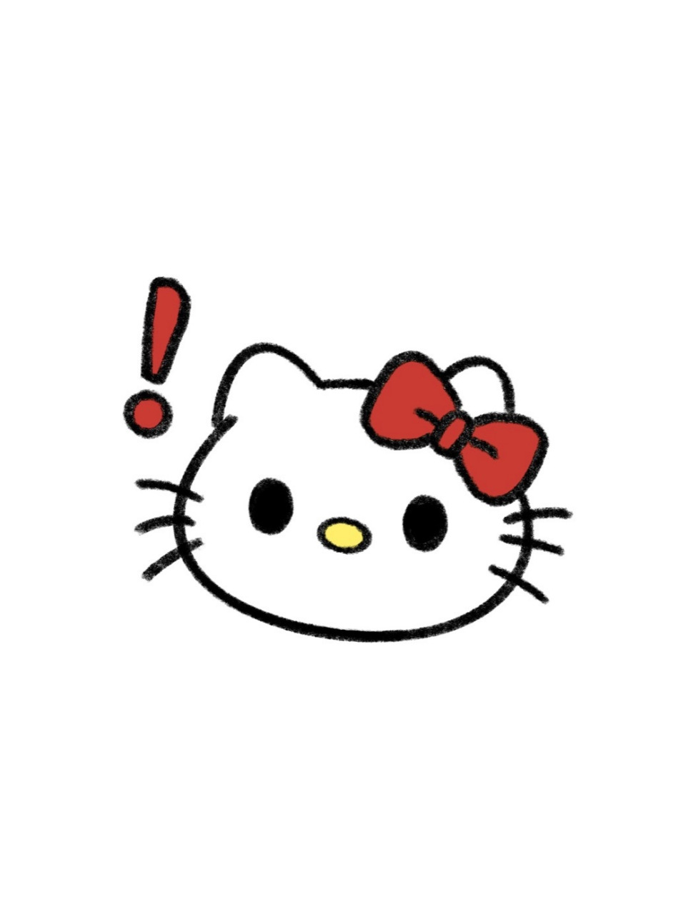 手残党学简笔画附教程7315kitty猫 今天来画个简单的凯蒂猫,简单