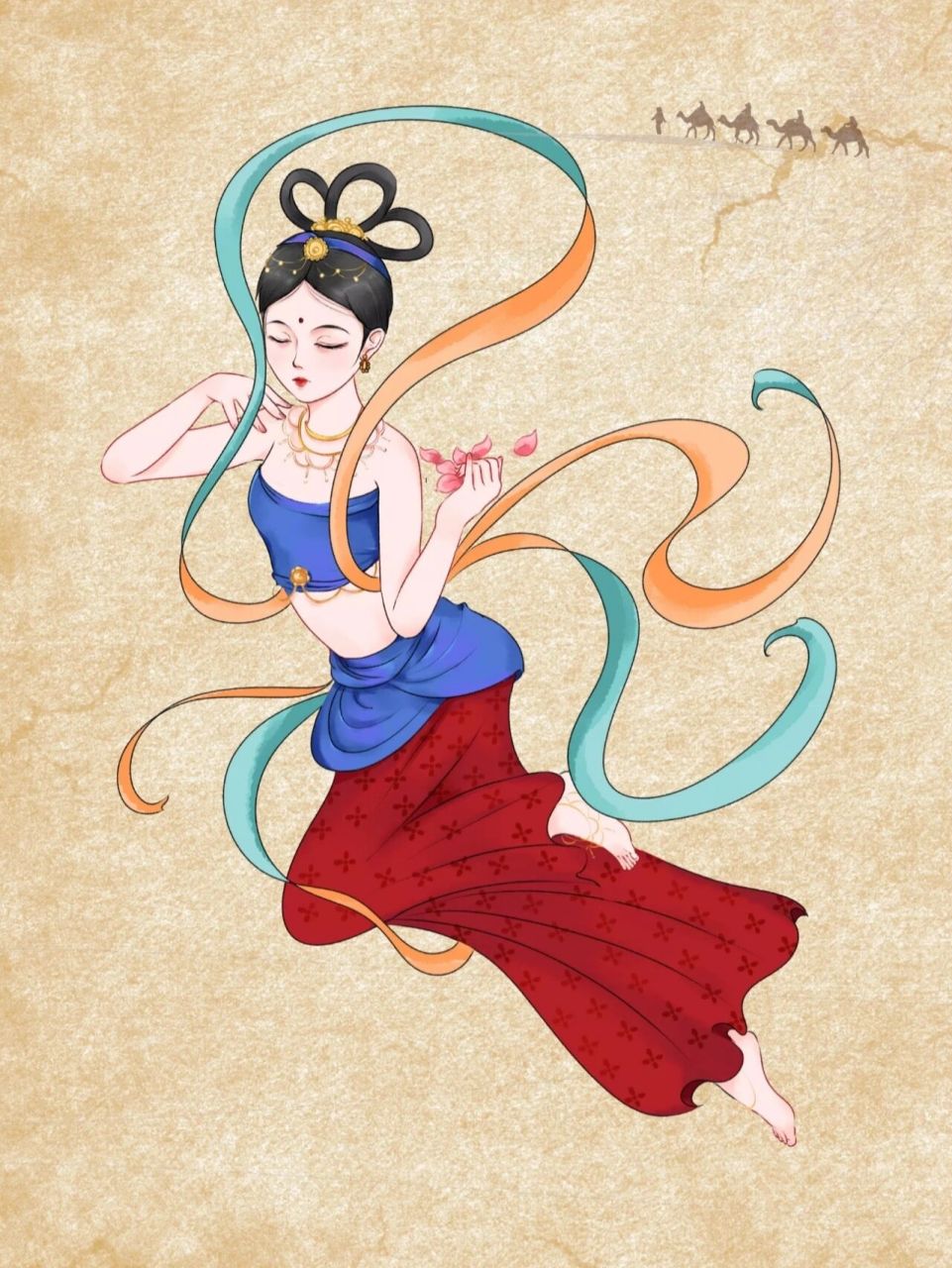 合集43/国潮敦煌壁画人物飞天仙女免扣png 99上期分享的敦煌飞天