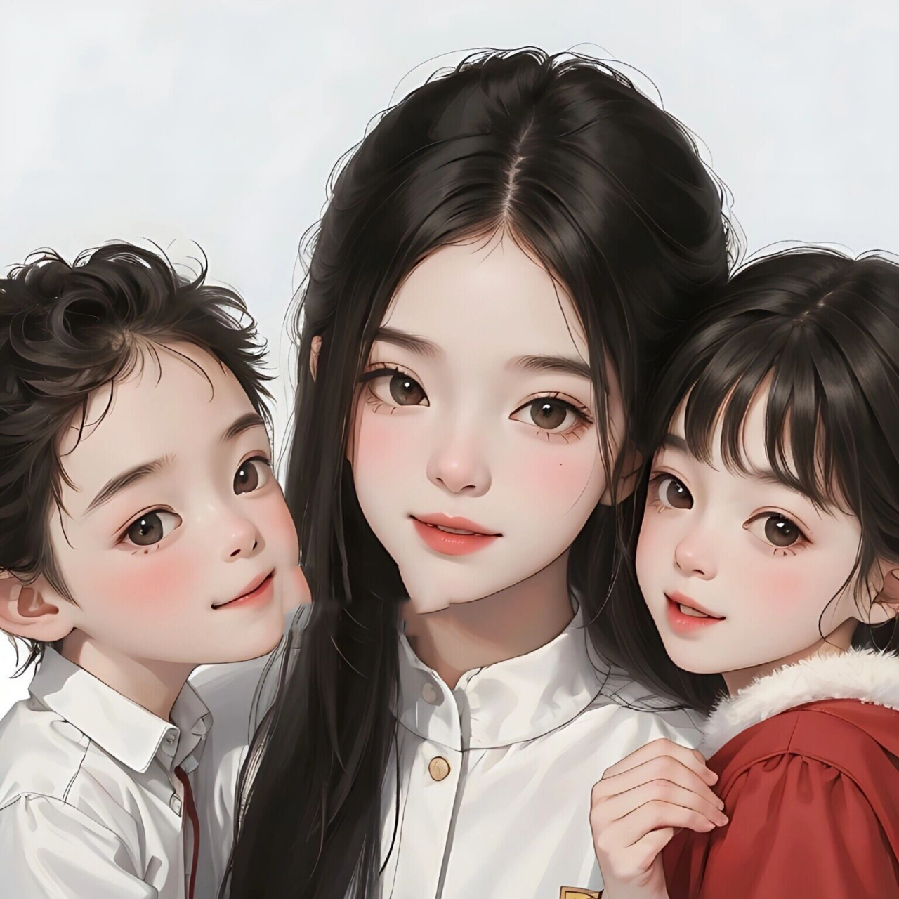 亲子头像90一儿一女的快来领头像95有大有小 原创图片,请勿转载