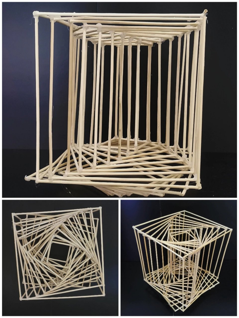立体构成——硬性线材   材料——木棍和热熔胶