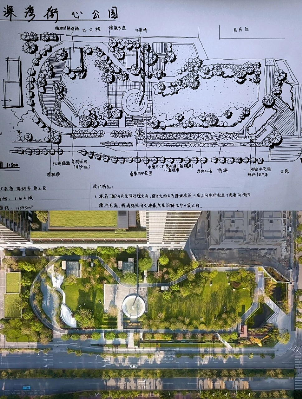 街心公园园林景观平面图抄绘 项目地点:广东省深圳市南山区 设计单位