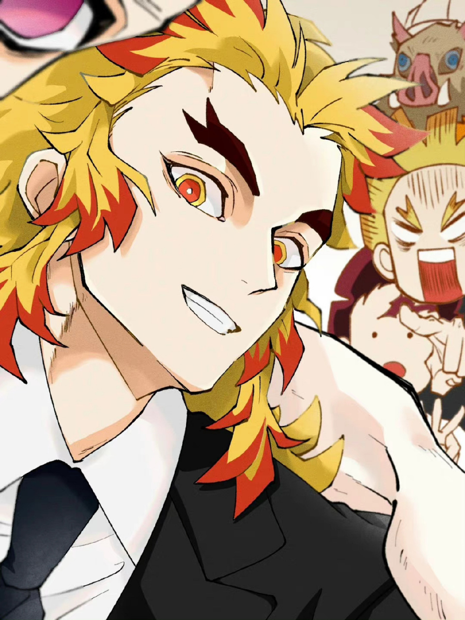 帅气大哥 #动漫# #鬼灭之刃# #炼狱杏寿郎# #我妻善逸# #炭治郎# #嘴