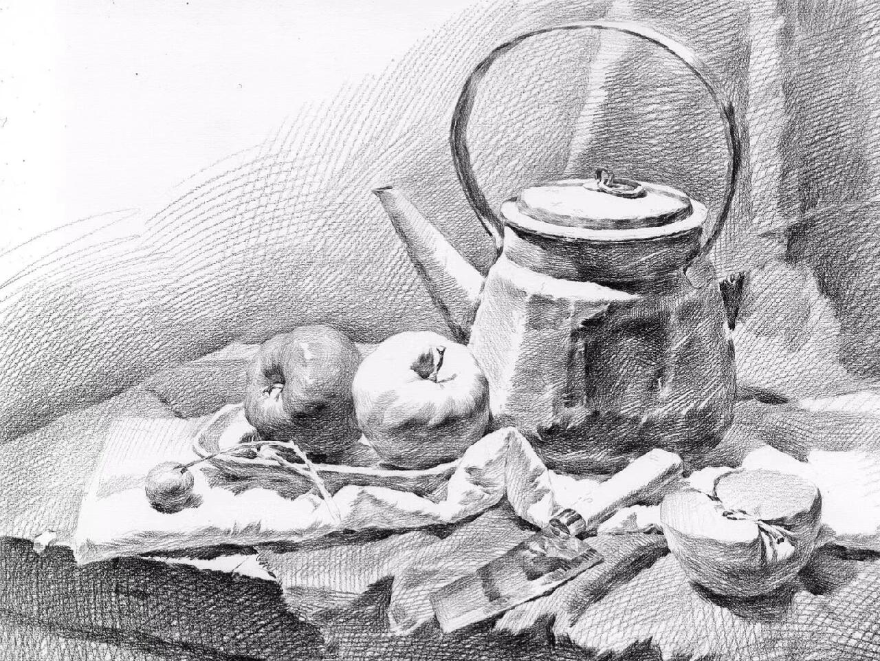 素描静物照片写生作画步骤及解析