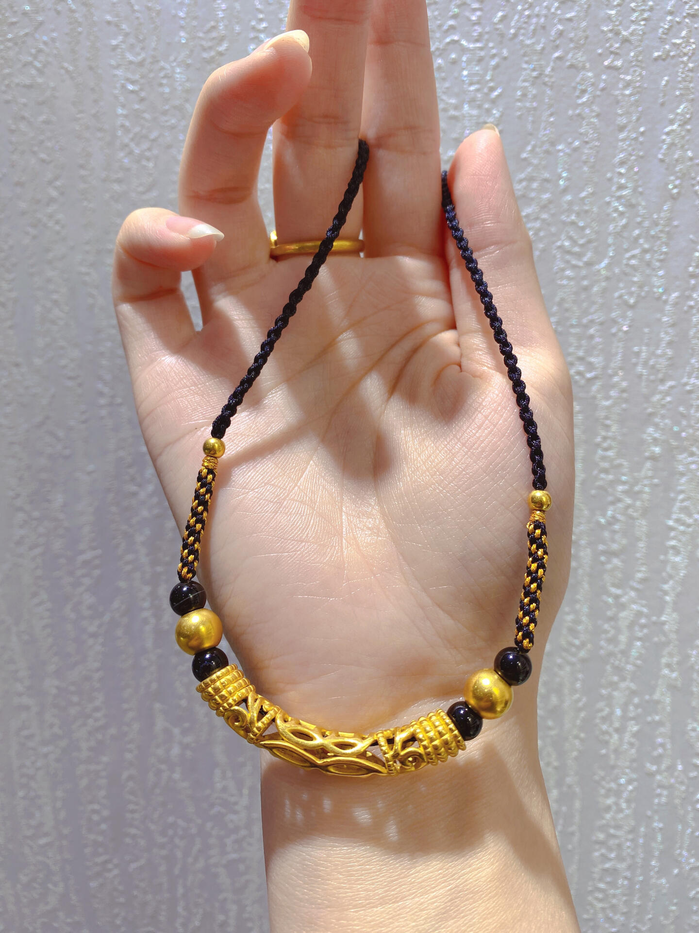 编绳|黄金弯管项链编绳02