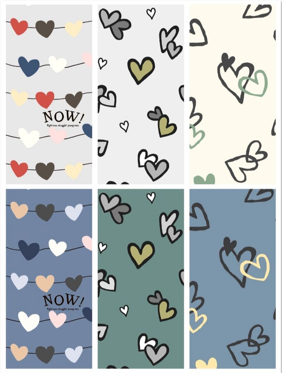 214期 爱心桃心系列图案 原创手机壁纸插画 花型 | 图案设计 可约稿