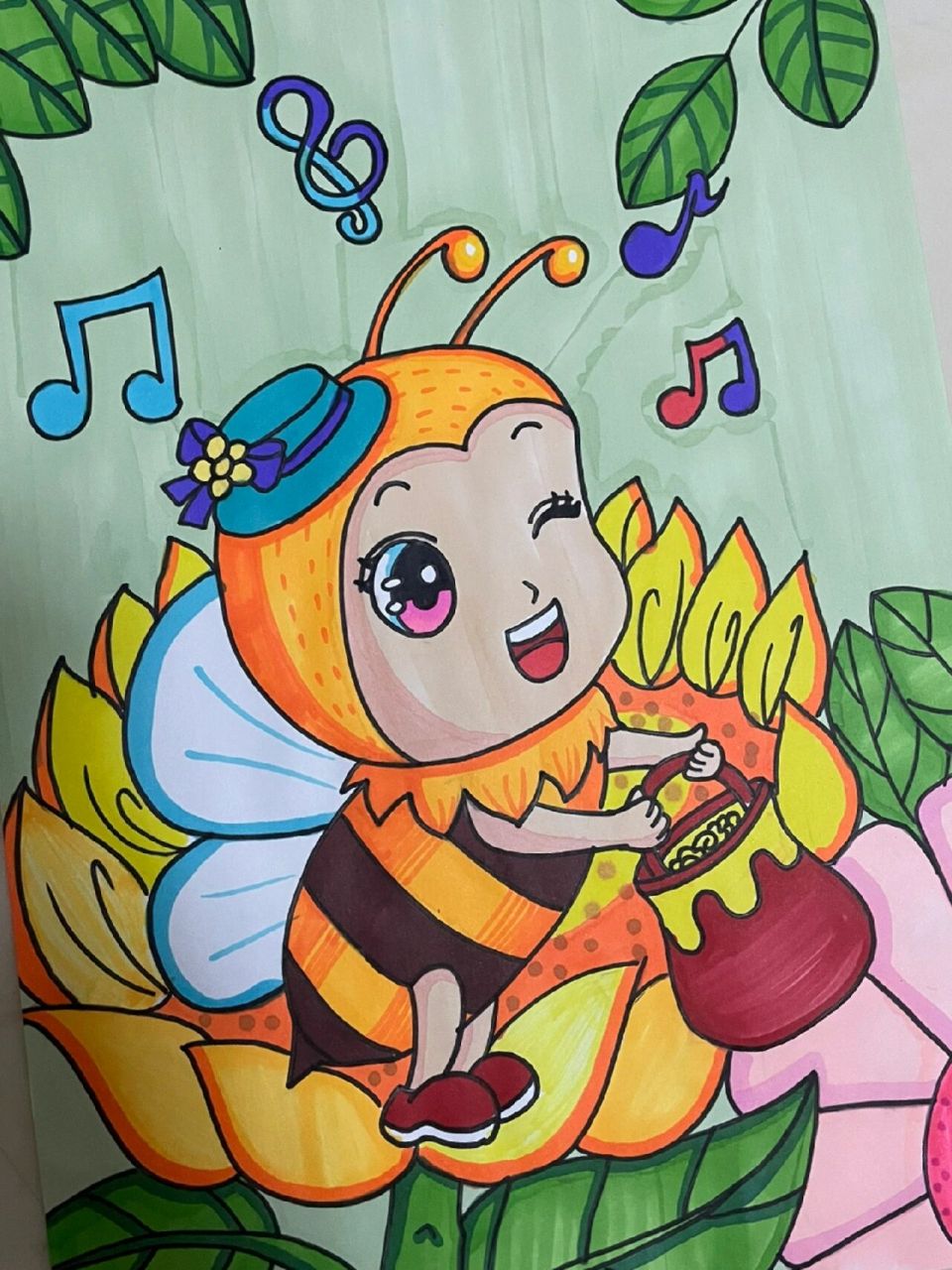 儿童画 小蜜蜂 线上美术一对一 |  儿童画小蜜蜂93