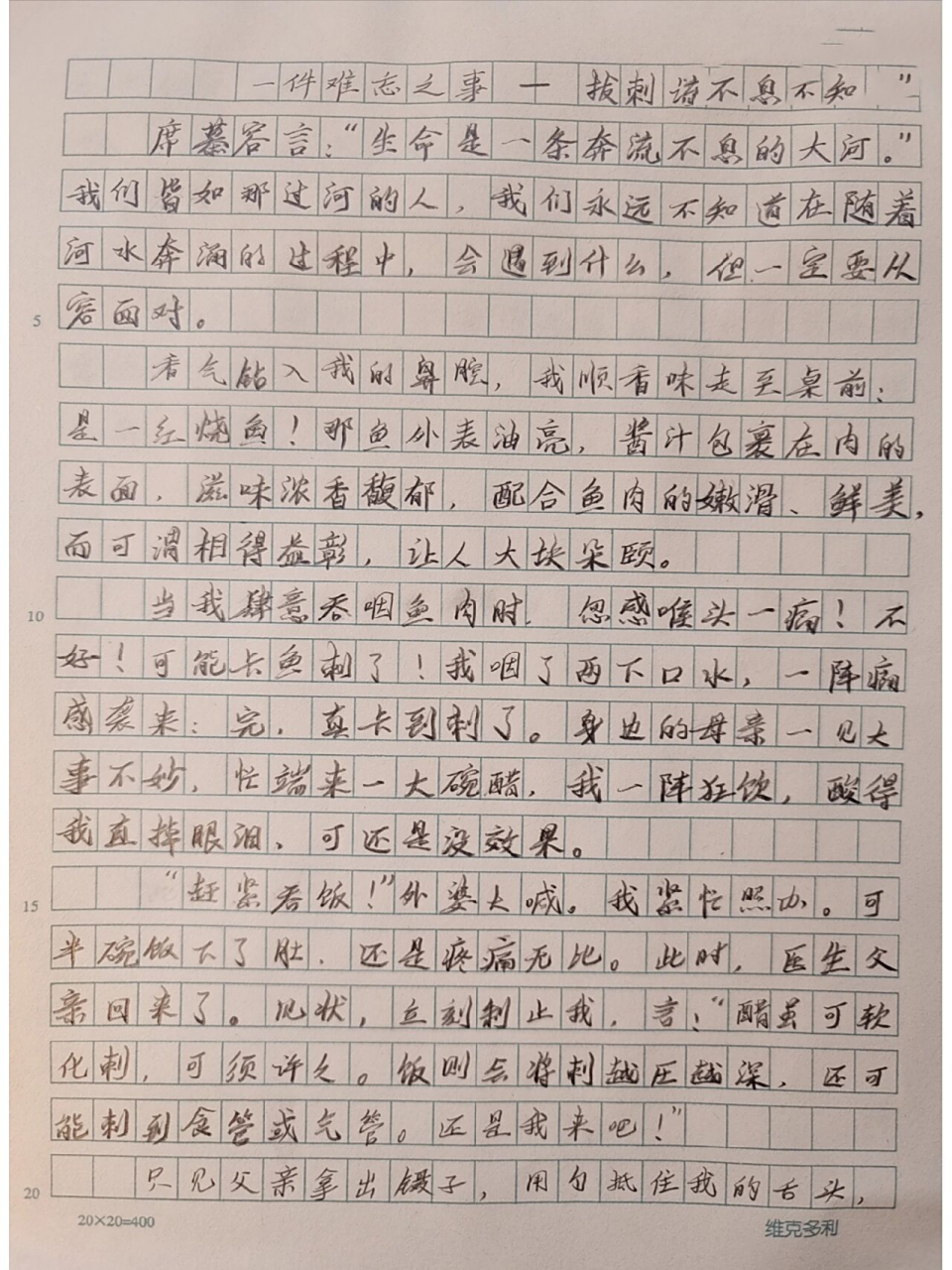 小学满分作文《最难忘的一件事》