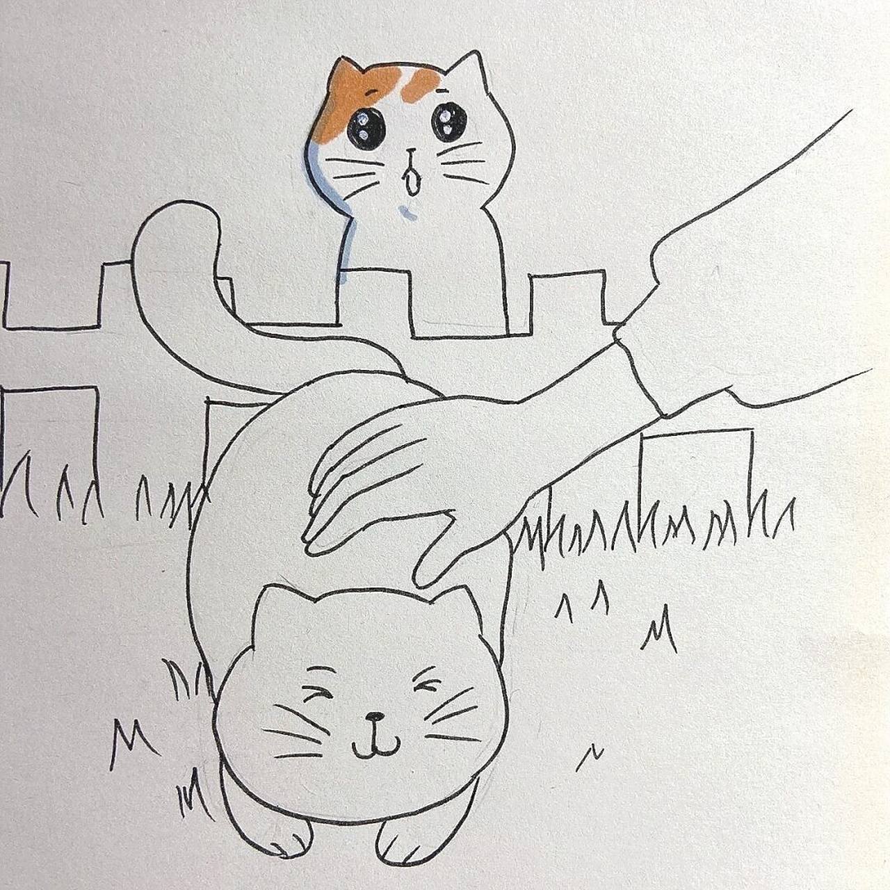流浪猫# #救助流浪猫# #猫咪日常# #简笔画