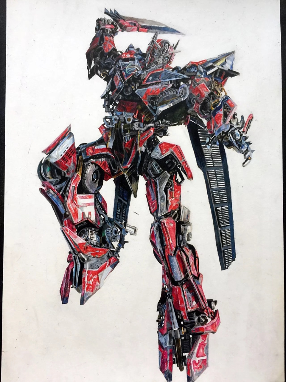 变形金刚御天敌彩铅手绘