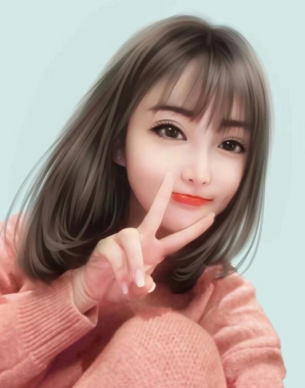 更新这组美女手绘写实风格头像,特别唯美精致,大眼睛双眼皮美女,梆