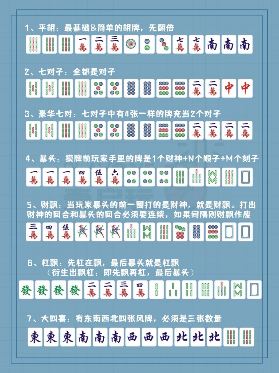 麻将胡牌基础牌型get!