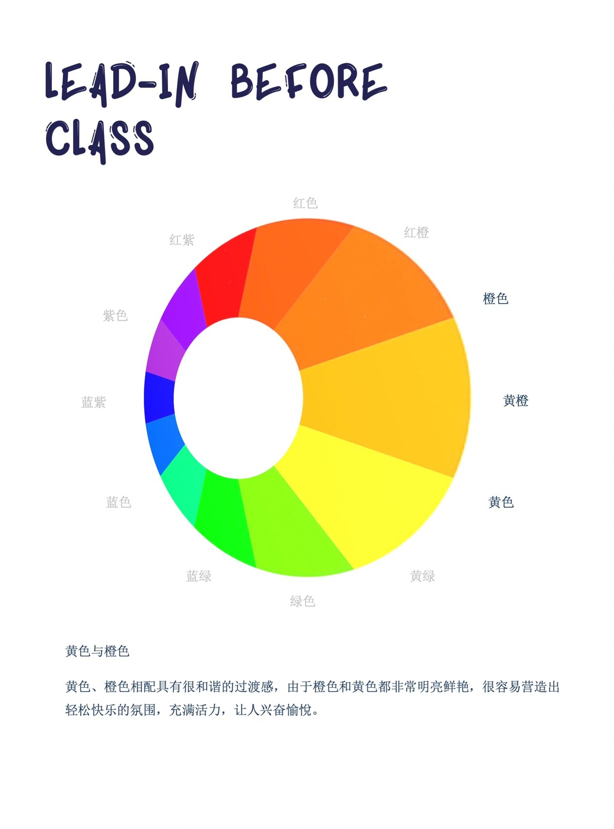 儿童创意美术邻近色色彩感受 邻近色主题,讲几组邻近色知识,学生单记