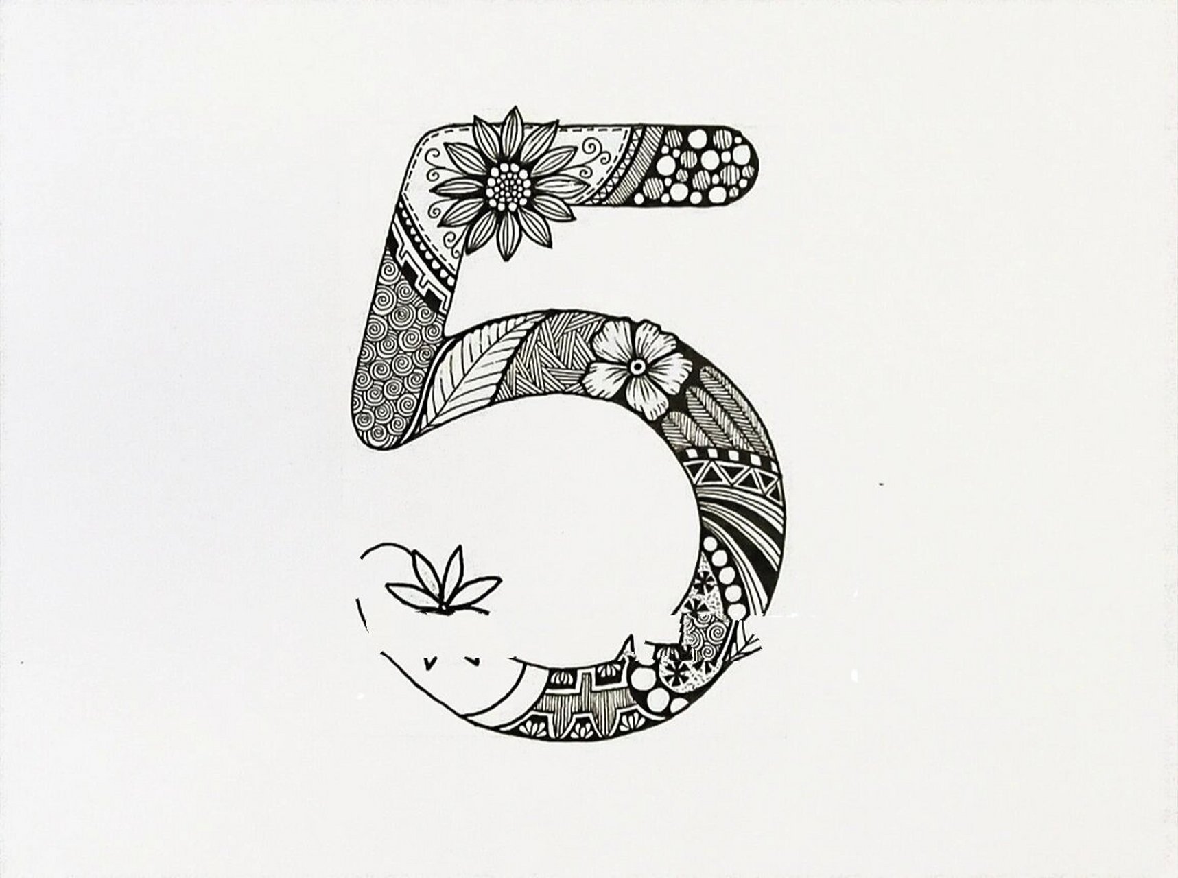 线描创作‖线描画《数字5》图文版