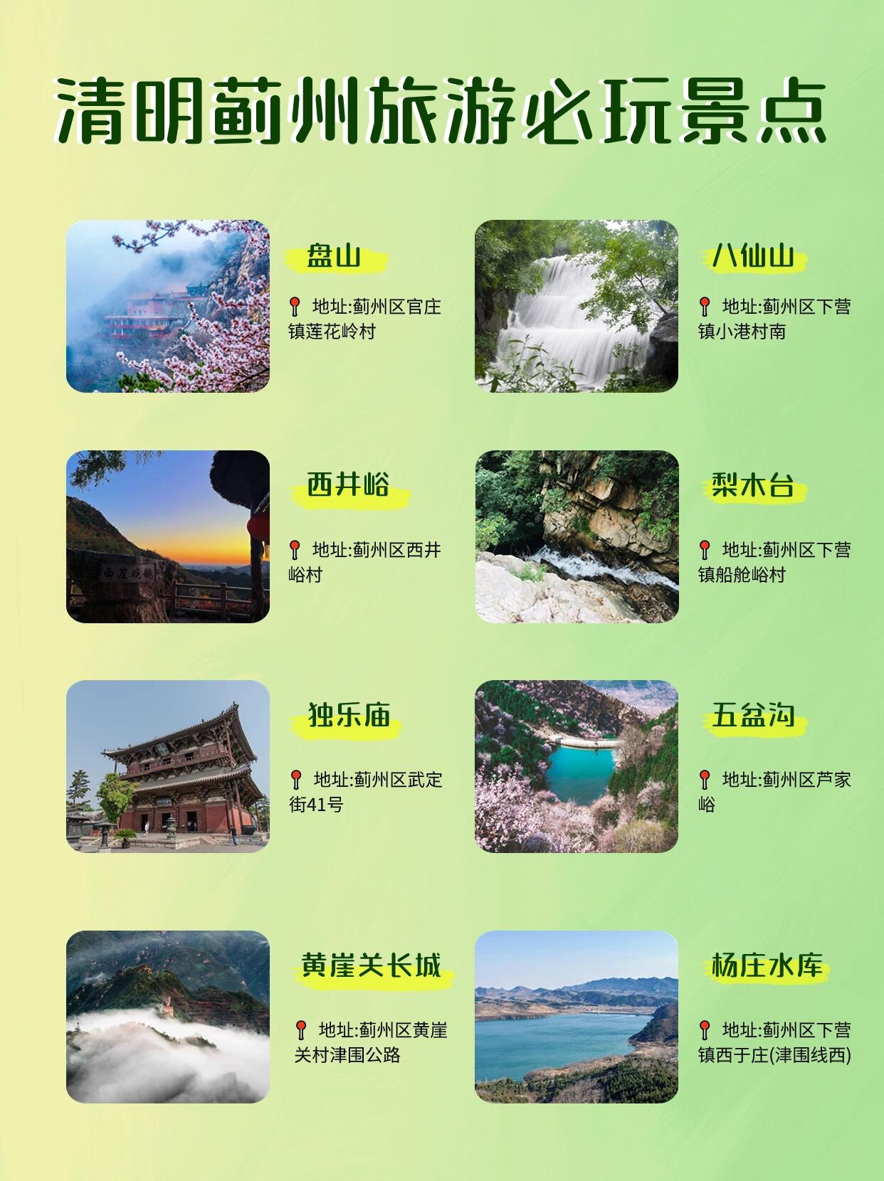 蓟县旅游景点门票价格图片