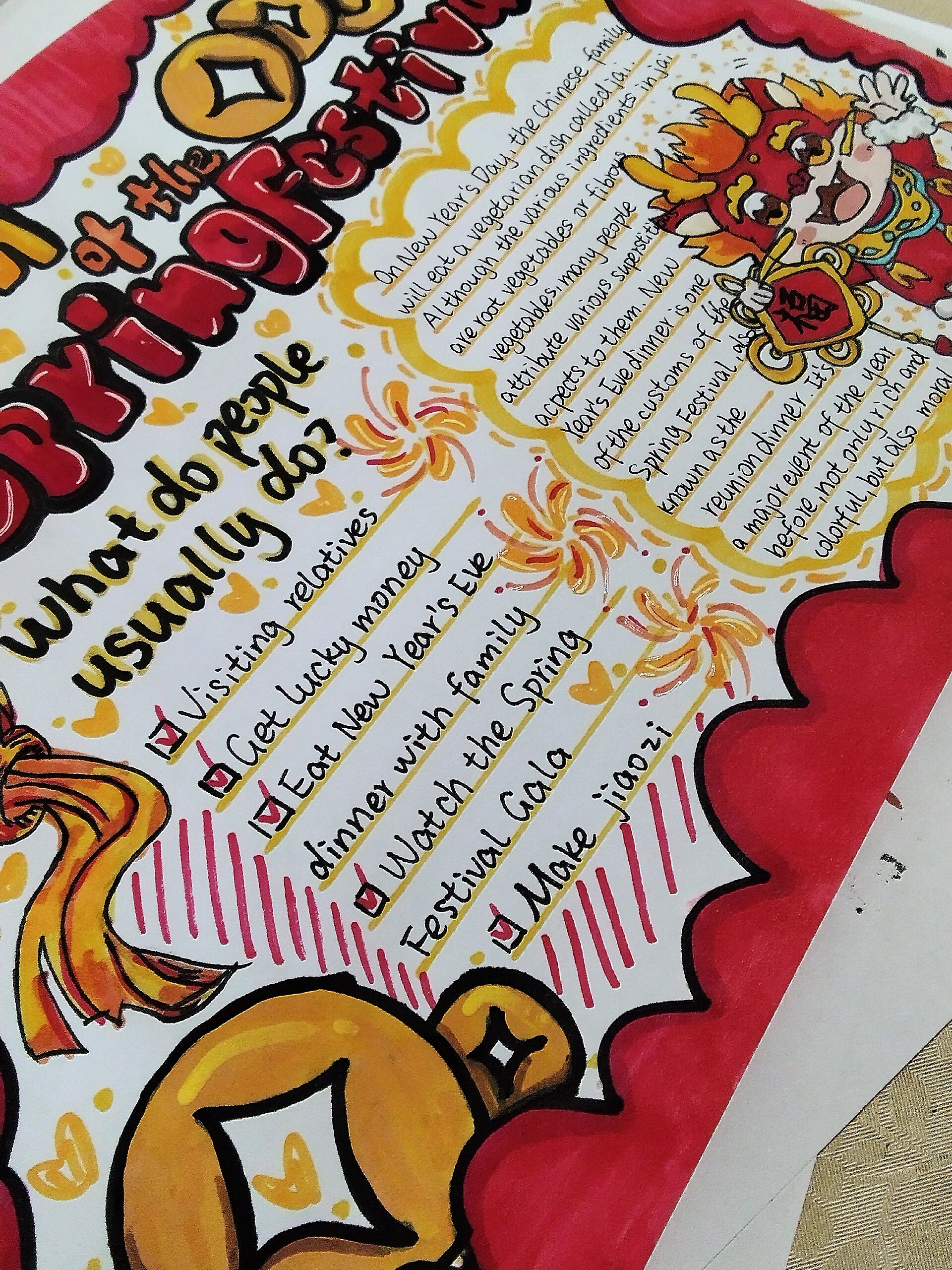 完成啦!春节英语手抄报a4