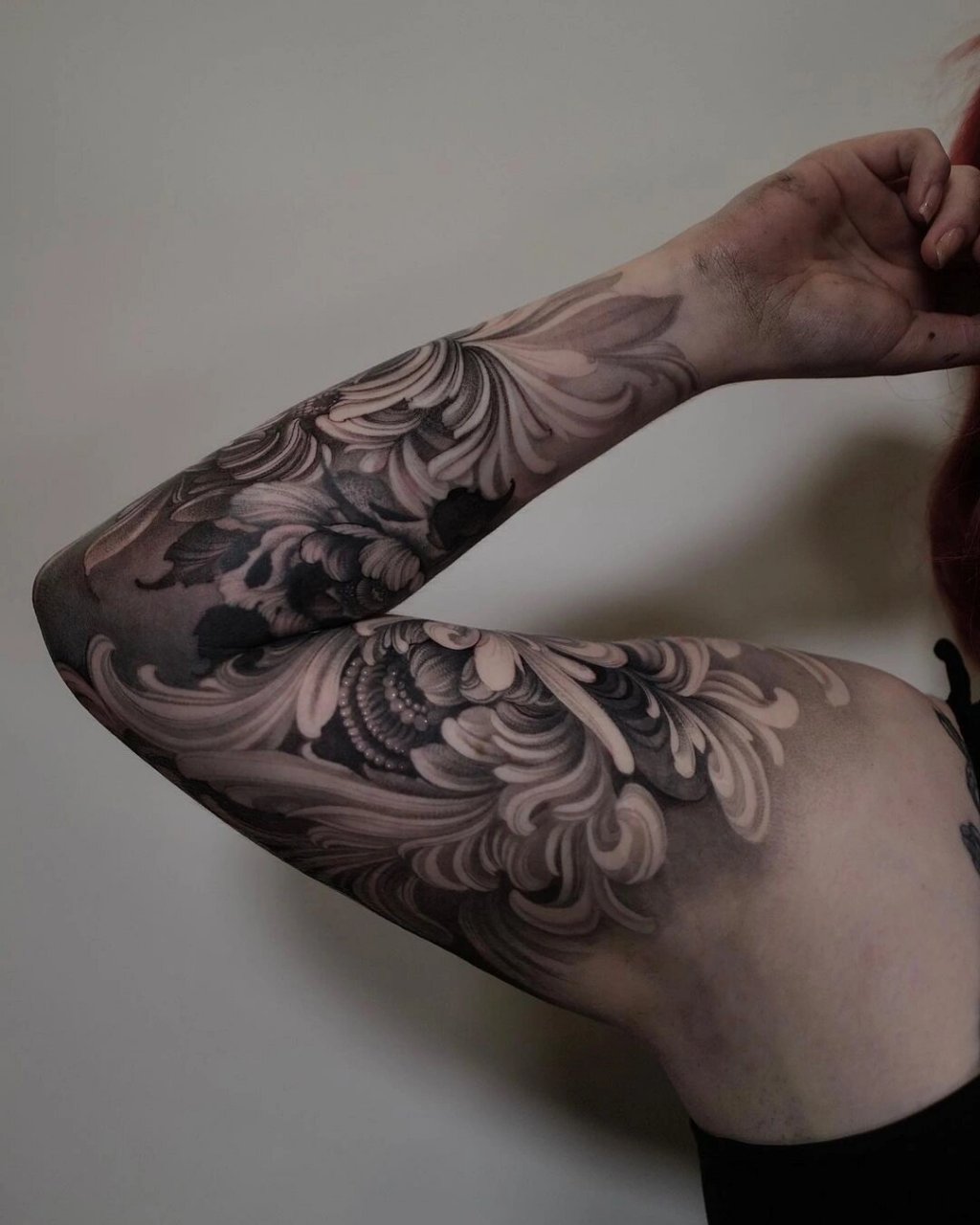 推荐纹身黑白花臂纹身素材 北京纹身