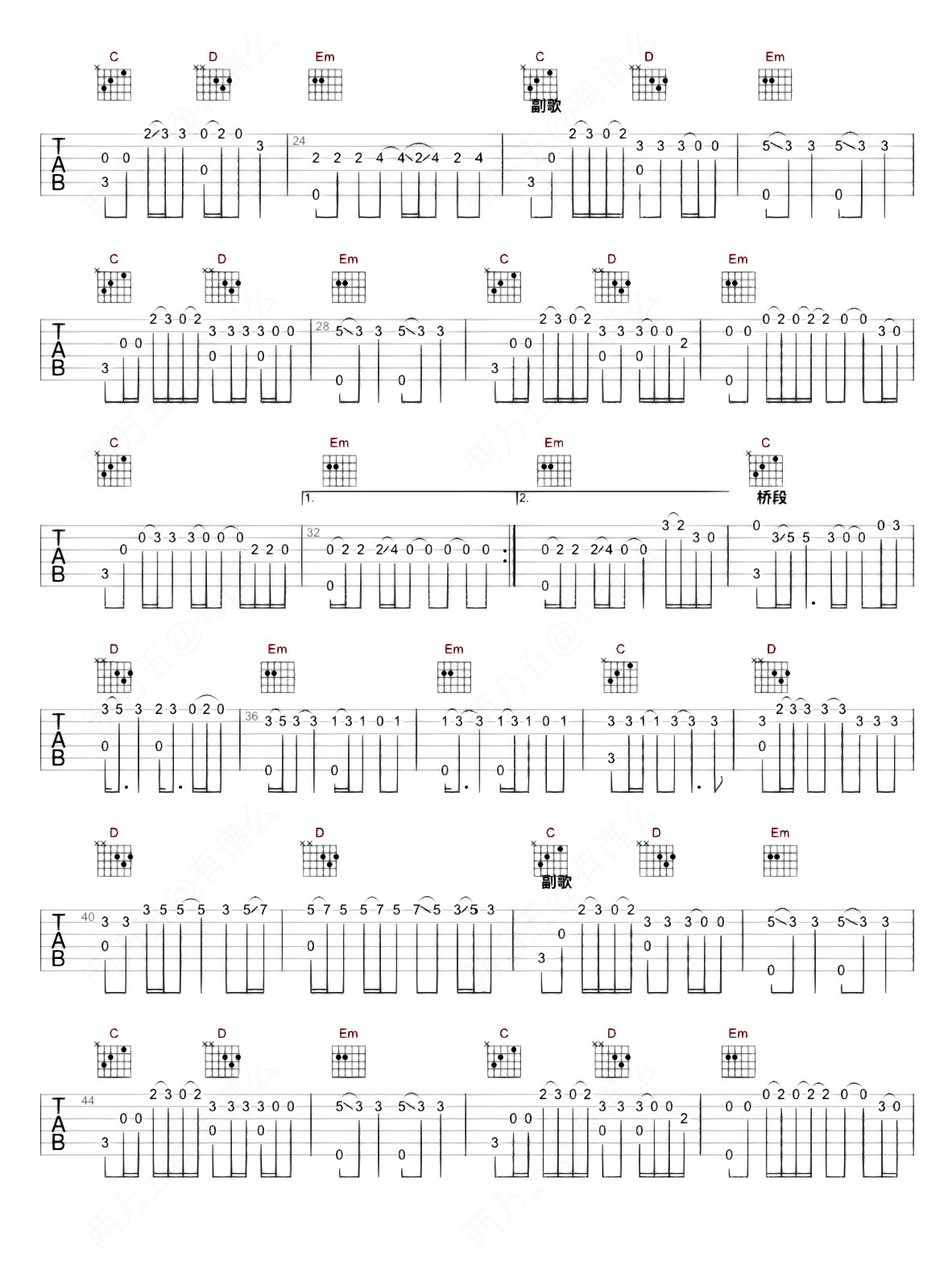 the way i still love you 吉他指弹谱