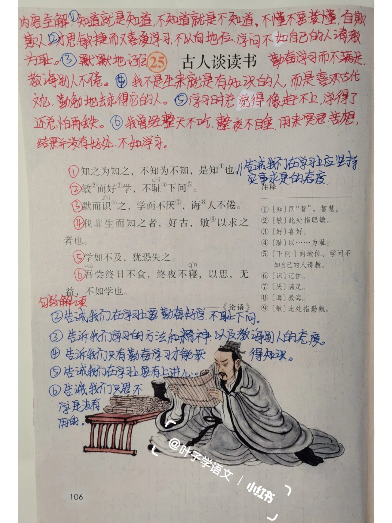 五年级上册语文第25课《古人谈读书》笔记