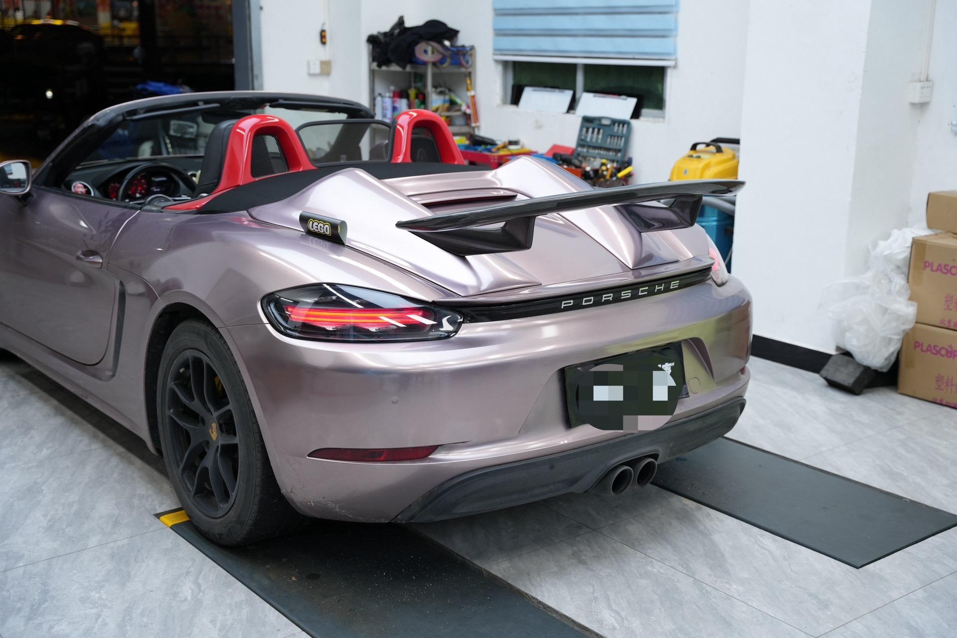 保时捷718 boxster升级改款专用驼峰尾盖尾翼.