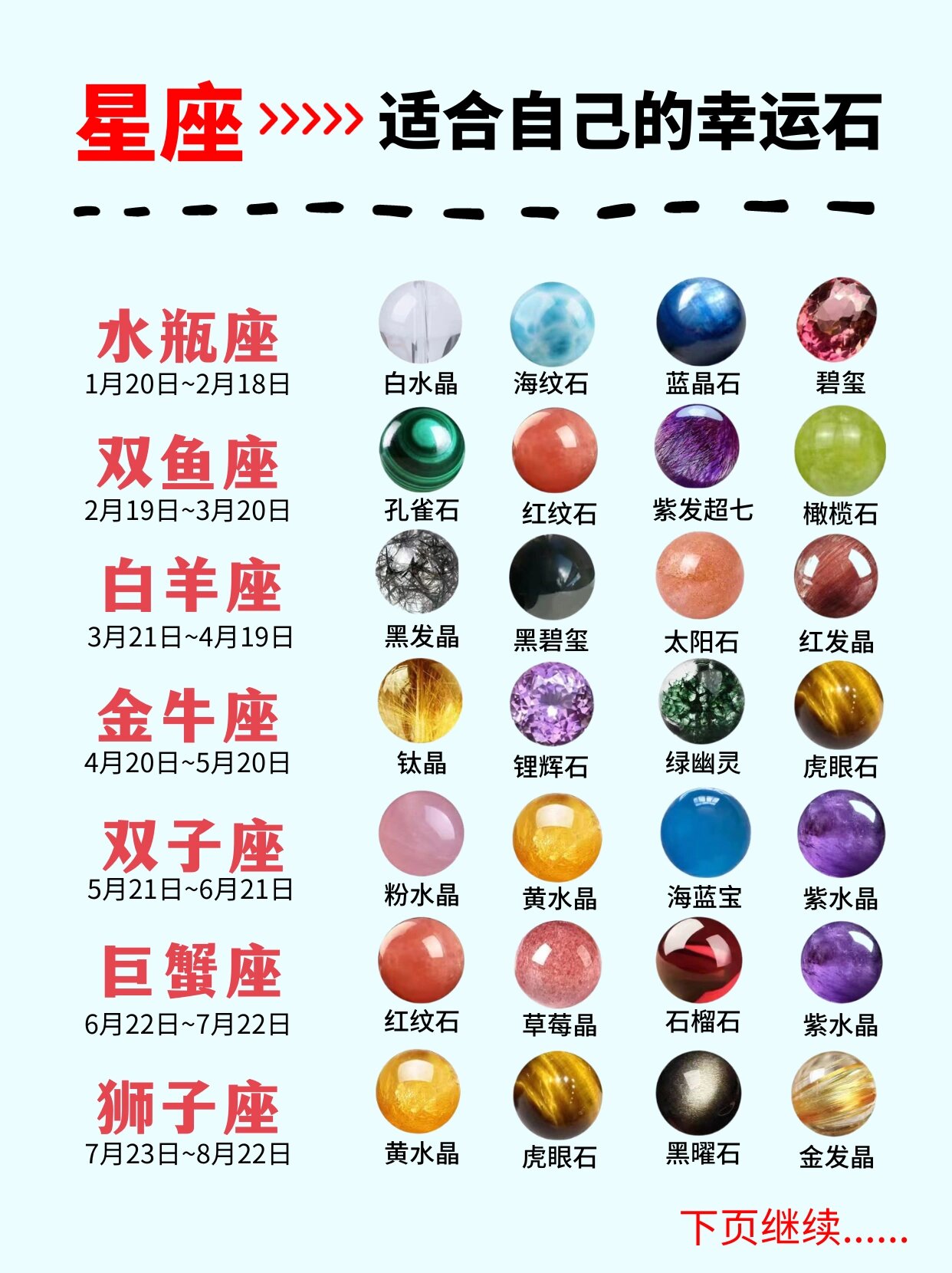 适合自己的幸运石🎉 水瓶座:白水晶,海纹石,蓝晶石,碧玺🔥 双鱼座